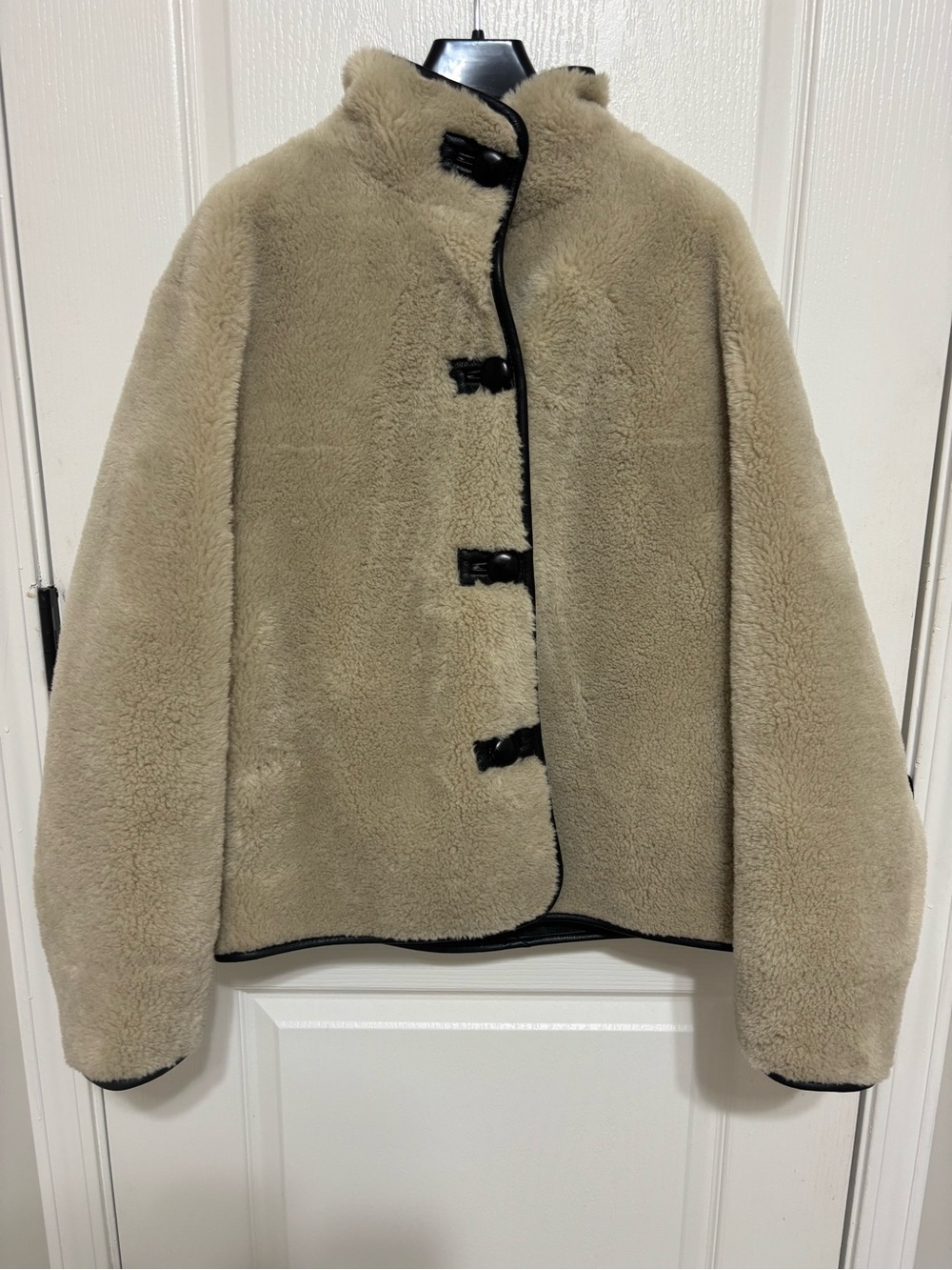 Mango Ecru Faux Fur Toggle Jacket XS